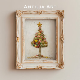 Whimsical Snoep kerstboom schilderij vakantie Poster