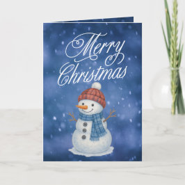 Whimsical Snow Man Vrolijk kerstfeest Feestdagen Kaart