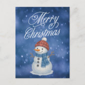 Whimsical Snow Man Vrolijk kerstfeest Feestdagenkaart (Voorkant)