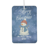 Whimsical Snow Man Vrolijk kerstfeest Luchtverfrisser (Voorkant)
