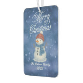 Whimsical Snow Man Vrolijk kerstfeest Luchtverfrisser (Links)