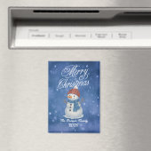 Whimsical Snow Man Vrolijk kerstfeest Magneet (Insitu (Vaatwasser))