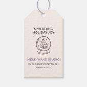 Whimsical Snow Wereldbol Christmas Product Label L Cadeaulabel (Voorkant)