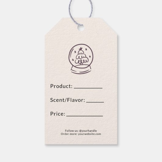 Whimsical Snow Wereldbol Christmas Product Label L Cadeaulabel (Achterkant)