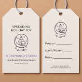 Whimsical Snow Wereldbol Christmas Product Label L Cadeaulabel
