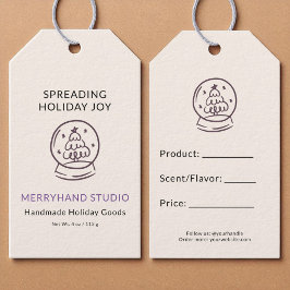 Whimsical Snow Wereldbol Christmas Product Label L Cadeaulabel