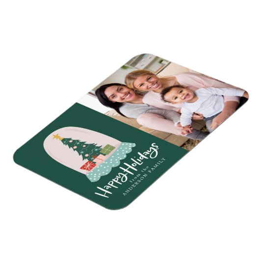 Whimsical Snow Wereldbol Photo Holiday Magneet (Linkerzijde)