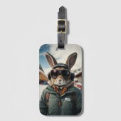 Whimsical Snowboarden Bunny Bagagelabel (Voorkant (verticaal))