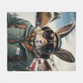 Whimsical Snowboarden Bunny Fleece Deken (Voorkant (Horizontaal))