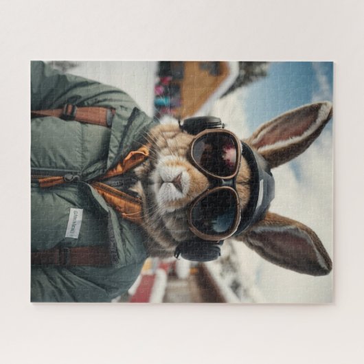 Whimsical Snowboarden Bunny Legpuzzel (Horizontaal)