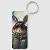 Whimsical Snowboarden Bunny Sleutelhanger (Achterkant)