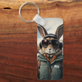 Whimsical Snowboarden Bunny Sleutelhanger (Voorkant)