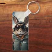 Whimsical Snowboarden Bunny Sleutelhanger (Achterkant)