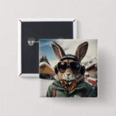 Whimsical Snowboarden Bunny Vierkante Button 5,1 Cm (Voorkant /achterkant)