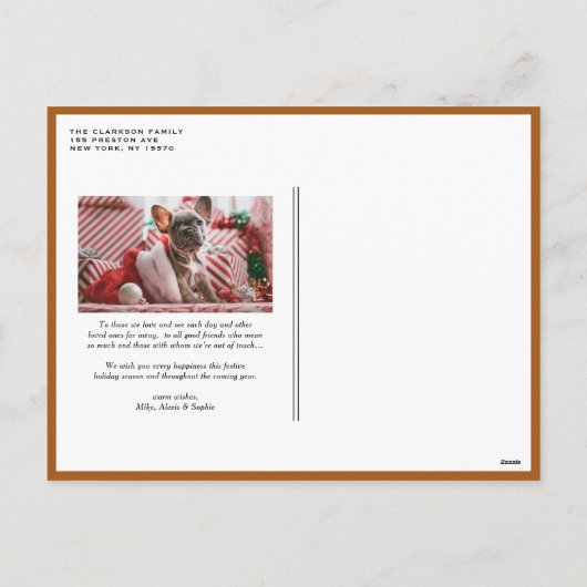 Whimsical Snowflake Burnt Orange Christmas Photo Feestdagenkaart (Achterkant)