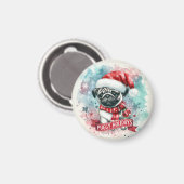 Whimsical Snowflake - Charmant Pug Dog Christmas Magneet (Voorkant / Achterkant)