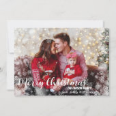 Whimsical Snowflake Lijst Kerstmis Fotokaart Feestdagenkaart (Voorkant)