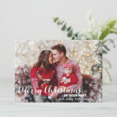 Whimsical Snowflake Lijst Kerstmis Fotokaart Feestdagenkaart (Staand voorkant)