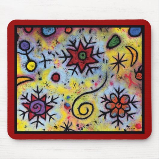 Whimsical Snowflake Mousepad - 9,25 x 7,75 inch Muismat (Voorkant)