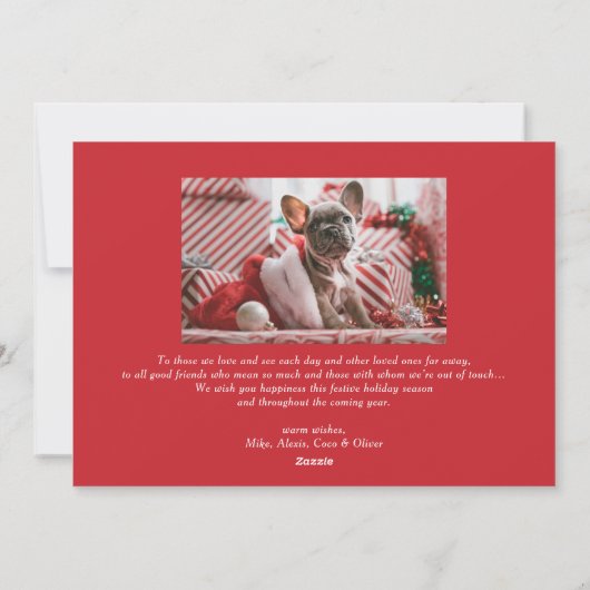 Whimsical Snowflake Red Merry Christmas Photo Feestdagenkaart (Achterkant)