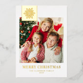 Whimsical Snowflake Tag Merry Christmas Photo Folie Feestdagenkaart (Voorkant)