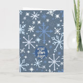 Whimsical Snowflake Wenskaart in Blues Kaart (Achterkant)