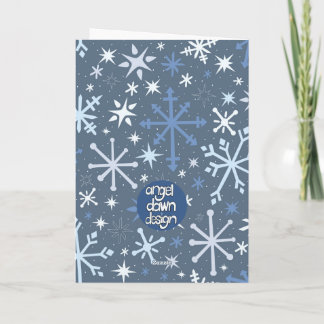Whimsical Snowflake Wenskaart in Blues Kaart
