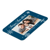 Whimsical Snowflakes Blue Happy Hanukkah Foto Magneet (Linkerzijde)
