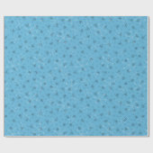 Whimsical Snowflakes Christmas Pattern Blue Cadeaupapier (Vlak)