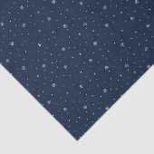 Whimsical Snowflakes Christmas Pattern Donkerblauw Tissuepapier (Detail)