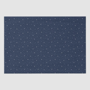 Whimsical Snowflakes Christmas Pattern Donkerblauw Tissuepapier