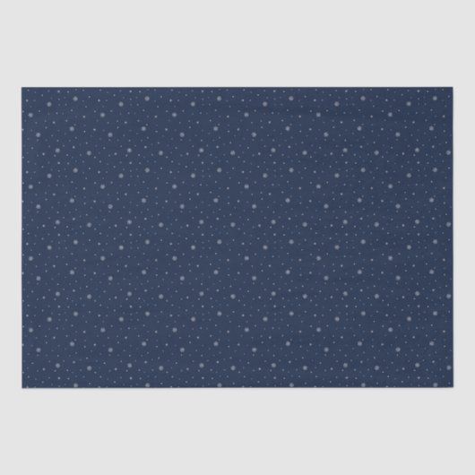 Whimsical Snowflakes Christmas Pattern Donkerblauw Tissuepapier (Voorkant)