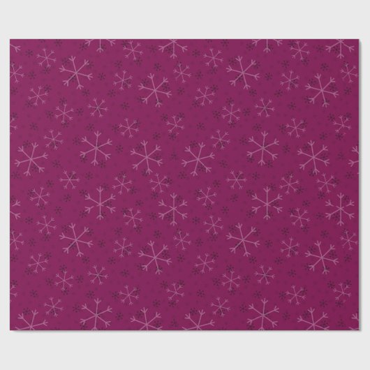 Whimsical Snowflakes Christmas Pattern Purple Cadeaupapier (Vlak)