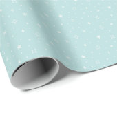 Whimsical Snowflakes in Aqua Blue Pattern Cadeaupapier (Rol Hoek)