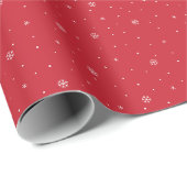 Whimsical Snowflakes Kerstmispatroon in het rood Cadeaupapier (Rol Hoek)