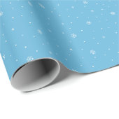Whimsical Snowflakes kerstpatroon in blauw Cadeaupapier (Rol Hoek)