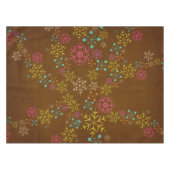 Whimsical Snowflakes op bruine tablet Tafelkleed (Voorkant (Horizontaal))