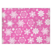 Whimsical Snowflakes op PinkTablecloth Tafelkleed (Voorkant (Horizontaal))