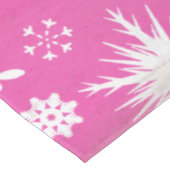 Whimsical Snowflakes op PinkTablecloth Tafelkleed (Gekanteld)