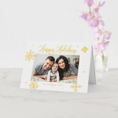 Whimsical Snowflakes Prettige feestdagen Foto (Orchidee)