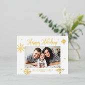 Whimsical Snowflakes Prettige feestdagen Foto (Staand Voorkant)