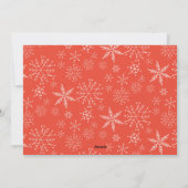 Whimsical Snowflakes Red Kerstfotokaart Feestdagenkaart (Achterkant)