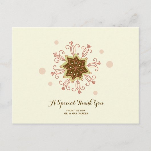 Whimsical Snowflakes Weddenschap Bedankt Briefkaart (Voorkant)