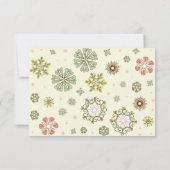 Whimsical Snowflakes Weddenschap RSVP (Achterkant)