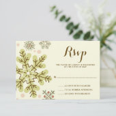 Whimsical Snowflakes Weddenschap RSVP Kaartje (Staand voorkant)