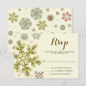 Whimsical Snowflakes Weddenschap RSVP Kaartje (Voorkant / Achterkant)