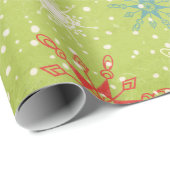 Whimsical Snowflakes Wrapping Paper Cadeaupapier (Rol Hoek)