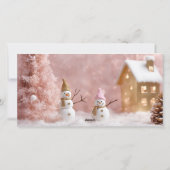 Whimsical Snowman Christmas Kaart 3 Fotocollage (Achterkant)