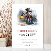 Whimsical Snowman Christmas Party Kaart