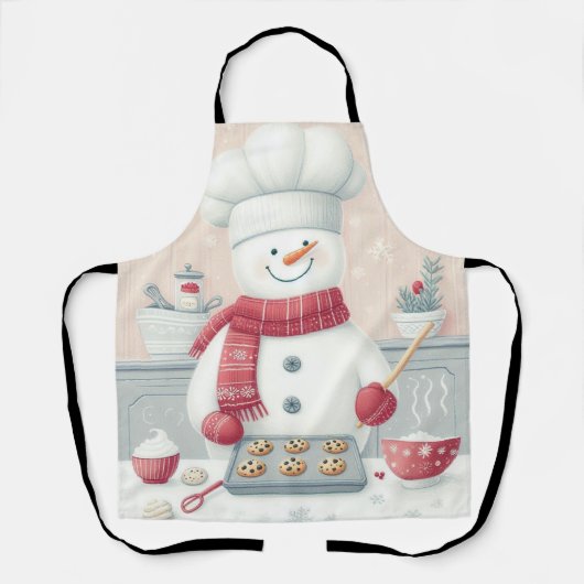 Whimsical Snowman Christmas Schort – Vakantie Bakk (Voorkant)